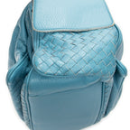Shoulder Bag Cocker Hobo Blue Trimmed Intrecciato Leather