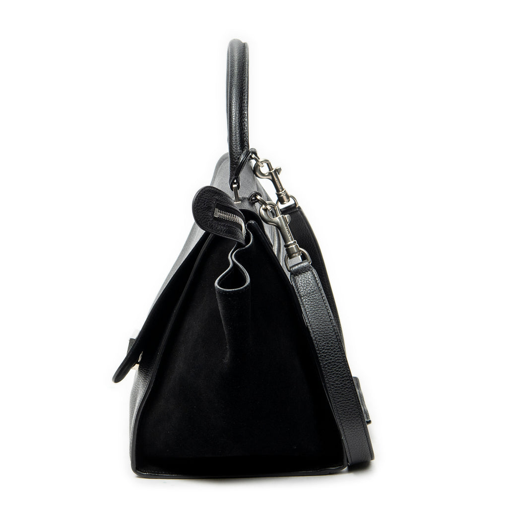 Shoulder Bag Medium Trapeze Black Grained Calfskin Leather