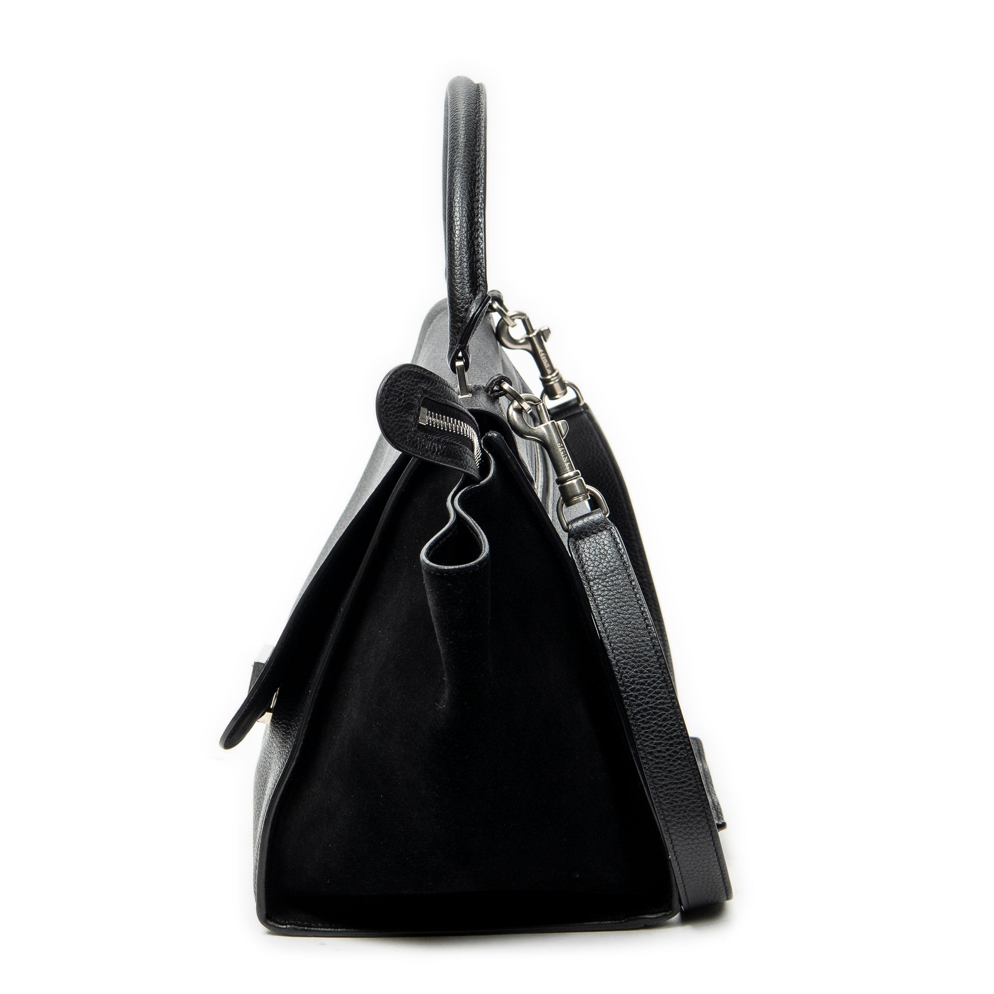 Shoulder Bag Medium Trapeze Black Grained Calfskin Leather