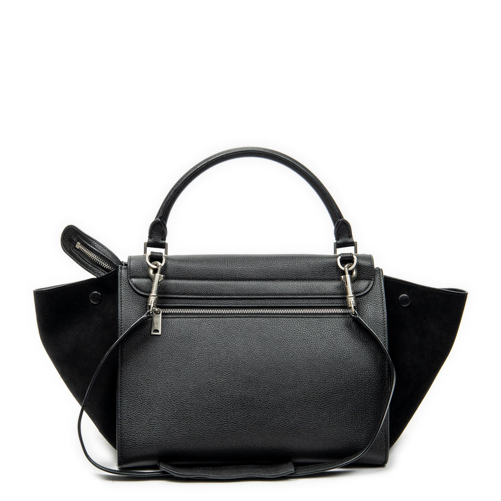 Shoulder Bag Medium Trapeze Black Grained Calfskin Leather
