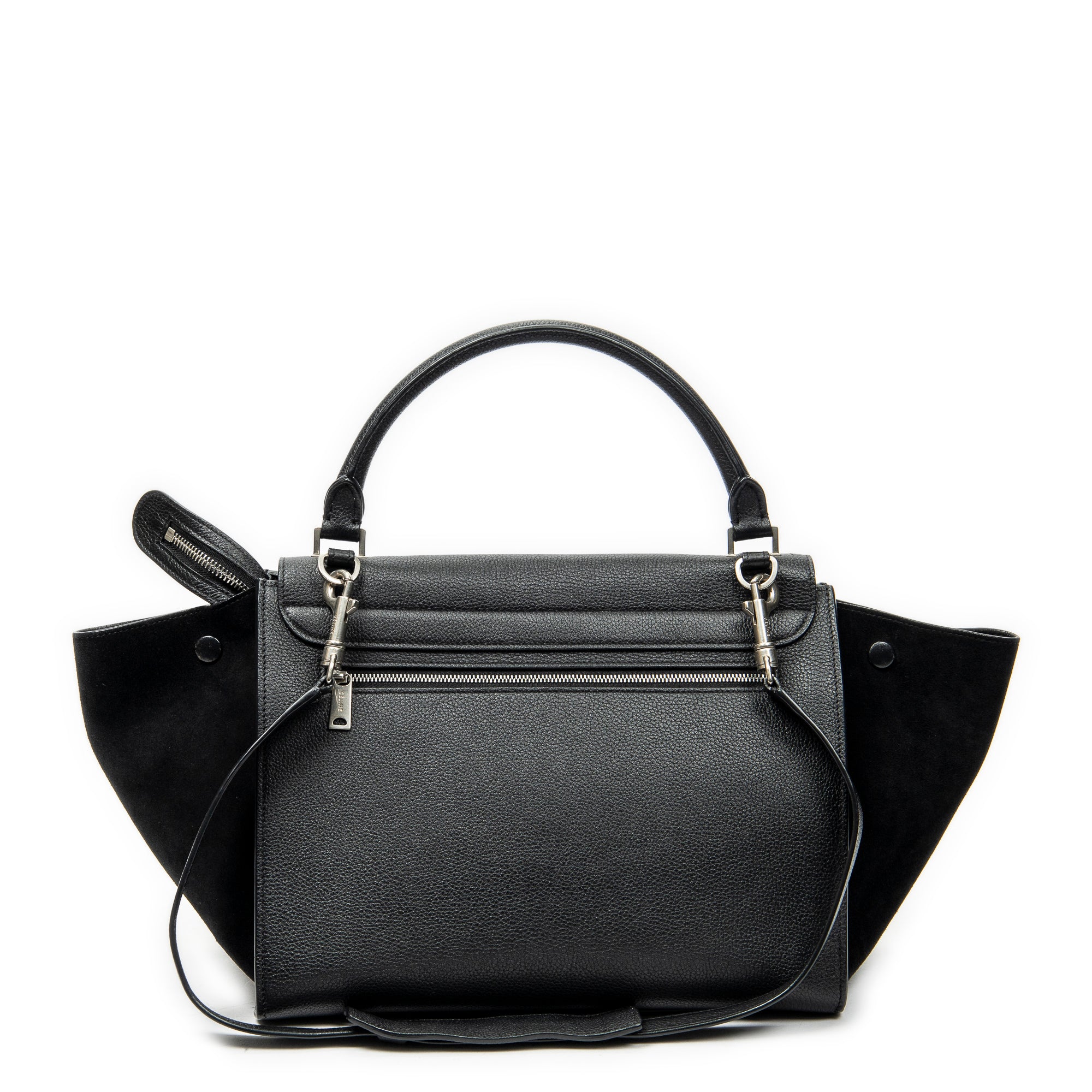 Shoulder Bag Medium Trapeze Black Grained Calfskin Leather