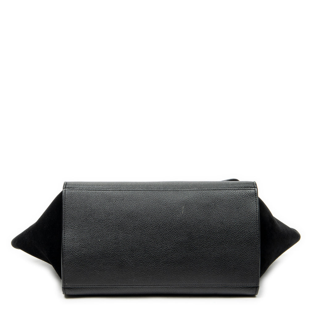Shoulder Bag Medium Trapeze Black Grained Calfskin Leather