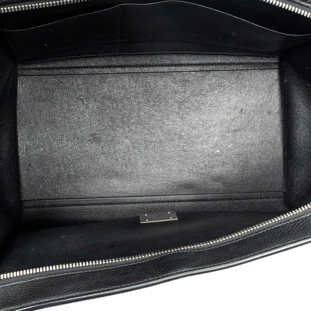 Shoulder Bag Medium Trapeze Black Grained Calfskin Leather