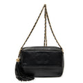 Shoulder Bag CC Tassel Camera Bag Black Lambskin Leather