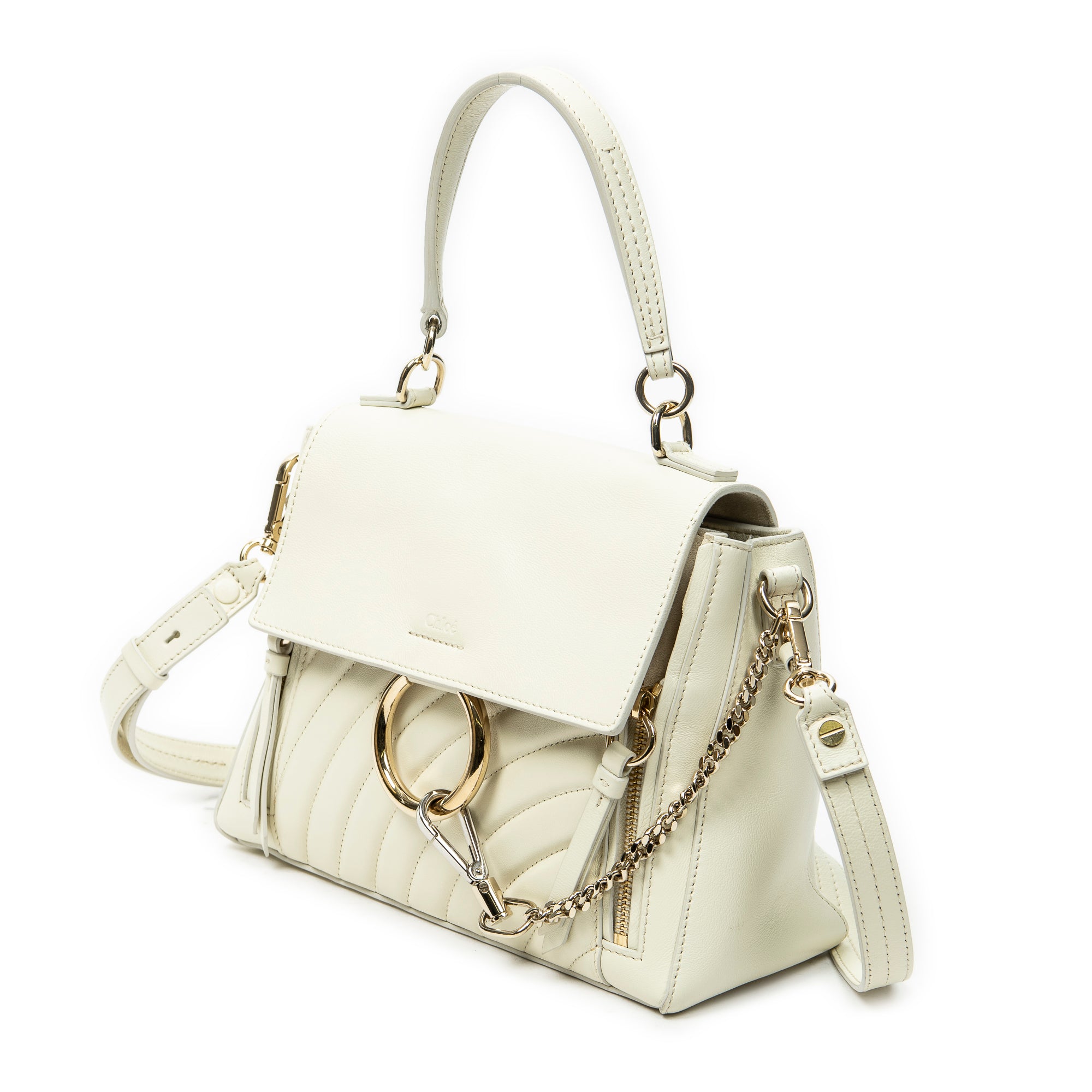 Shoulder Bag Small Faye Day Ivory Calfskin Leather