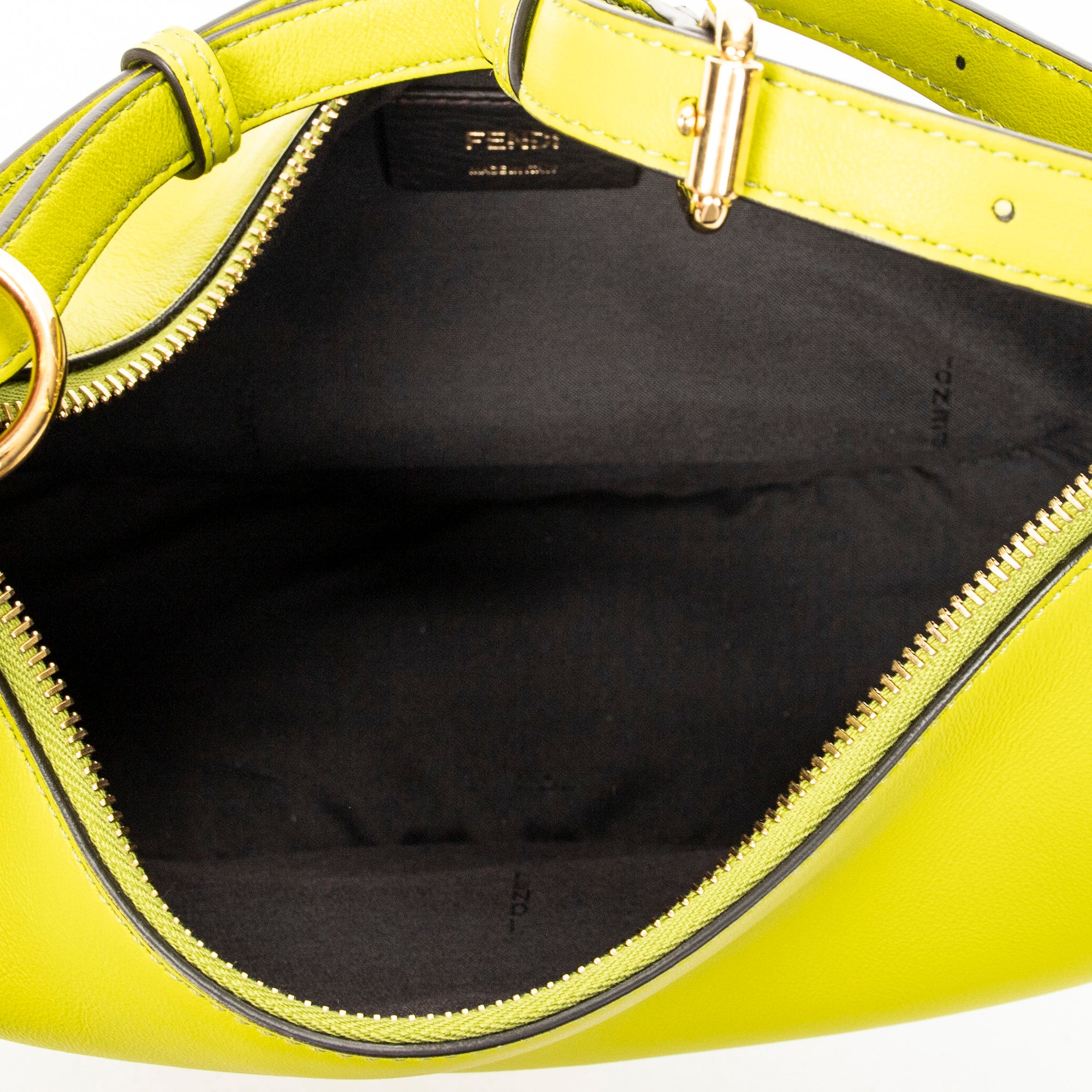 Shoulder Bag Small Fendigraphy Green Calfskin Leather
