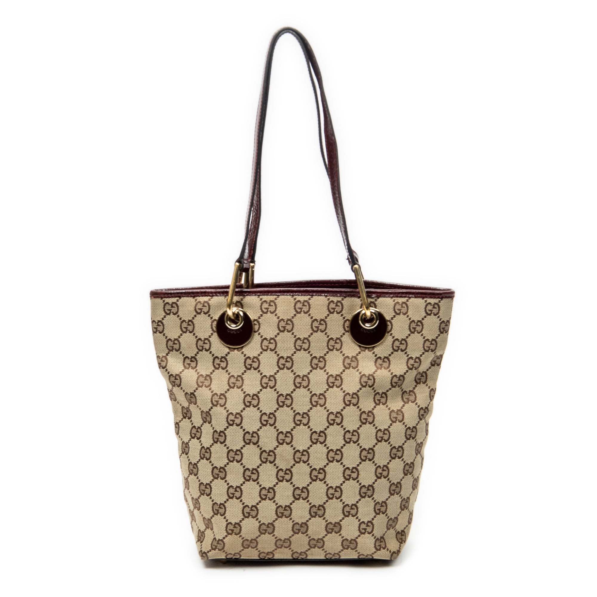 Shoulder Bag Small Eclipse Shopping Maroon Monogrammed Canvas