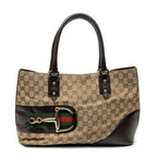 Shoulder Bag Medium Web Hasler Tote Brown Monogrammed Canvas