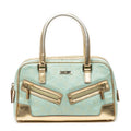Handbag Mini Boston Light Blue Monogrammed Canvas