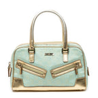 Handbag Mini Boston Light Blue Monogrammed Canvas