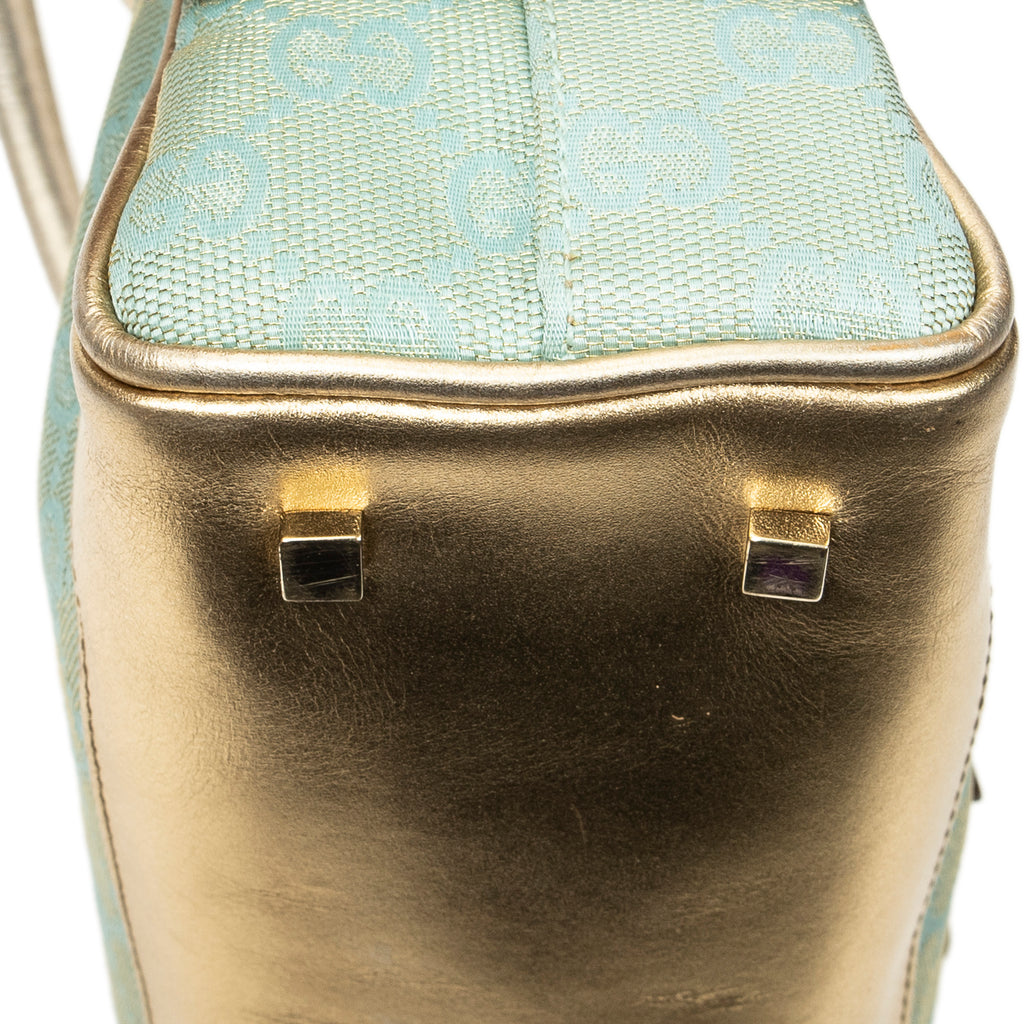 Handbag Mini Boston Light Blue Monogrammed Canvas