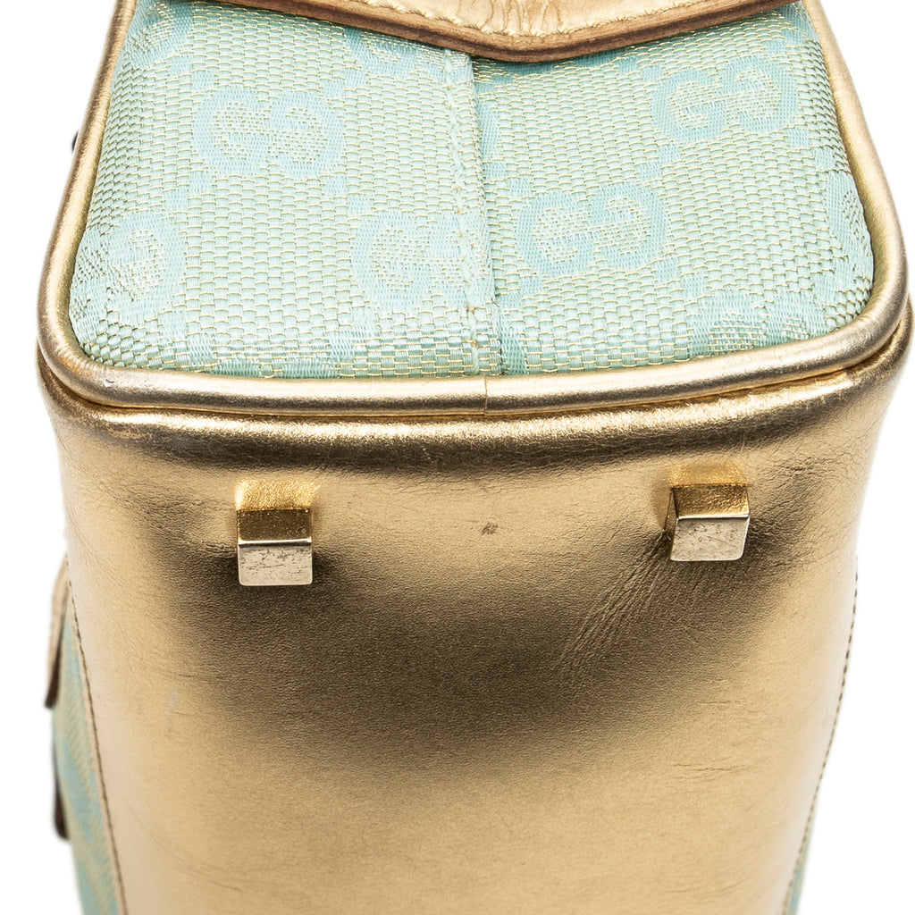 Handbag Mini Boston Light Blue Monogrammed Canvas