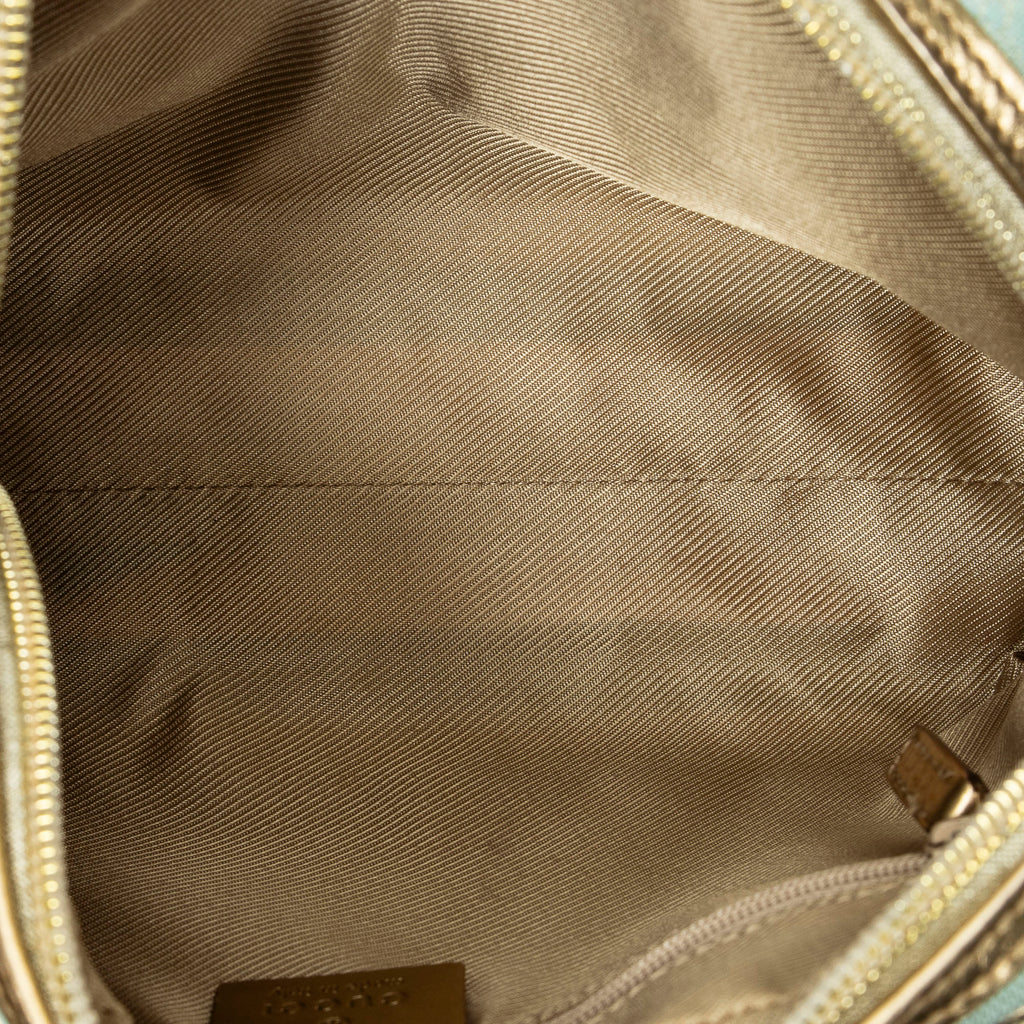 Handbag Mini Boston Light Blue Monogrammed Canvas