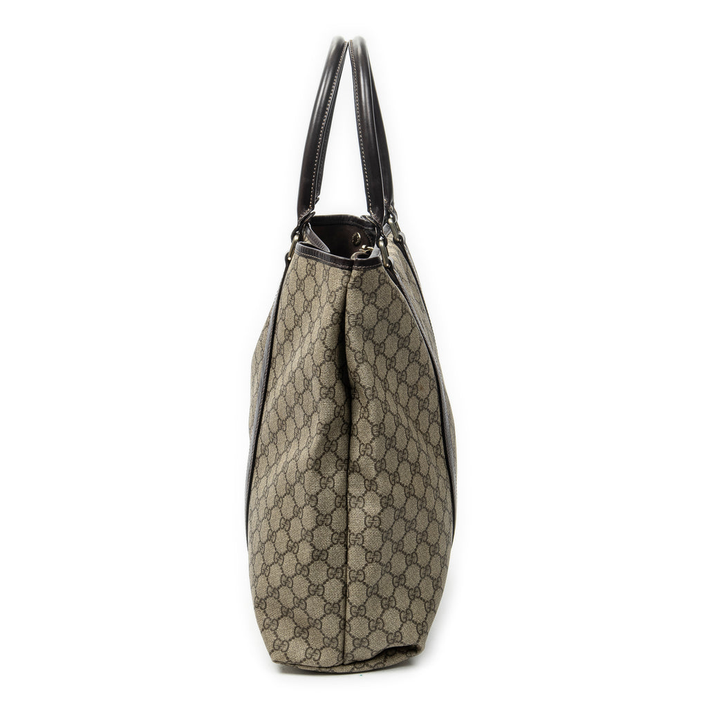 Shoulder Bag Vertical Joy Tote Dark Brown Supreme Coated Canvas
