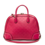 Shoulder Bag Studded Dome Tote Fuchsia Pink Guccissima Leather