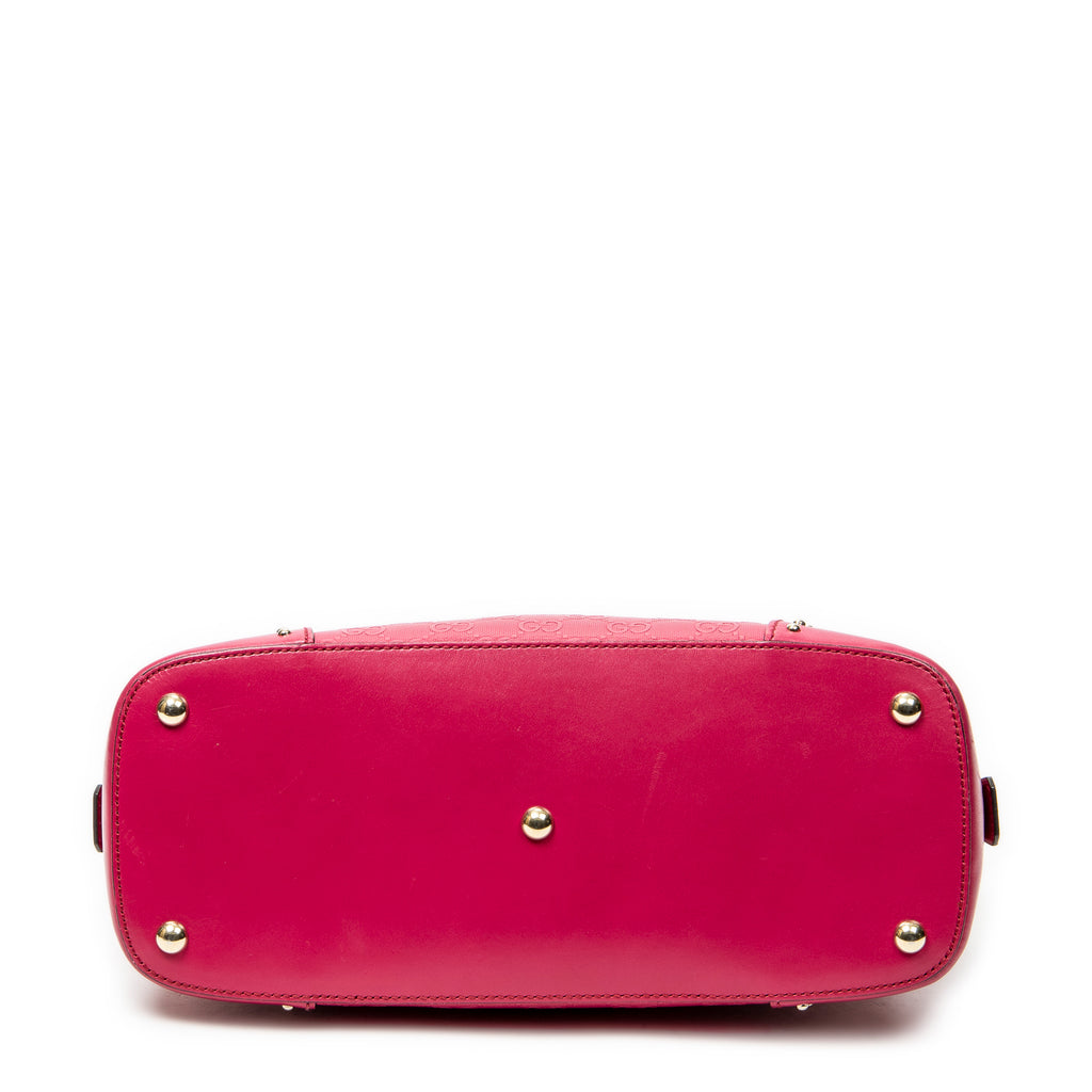 Shoulder Bag Studded Dome Tote Fuchsia Pink Guccissima Leather