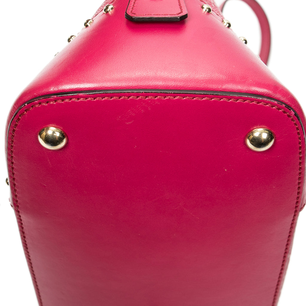 Shoulder Bag Studded Dome Tote Fuchsia Pink Guccissima Leather