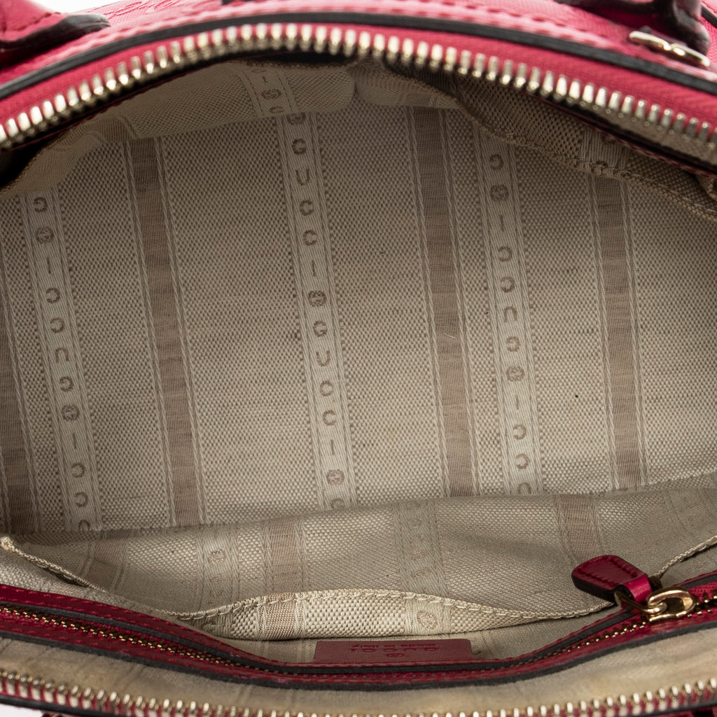 Shoulder Bag Studded Dome Tote Fuchsia Pink Guccissima Leather