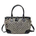 Shoulder Bag Medium Sukey Tote Navy Monogrammed Canvas