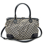 Shoulder Bag Medium Sukey Tote Navy Monogrammed Canvas