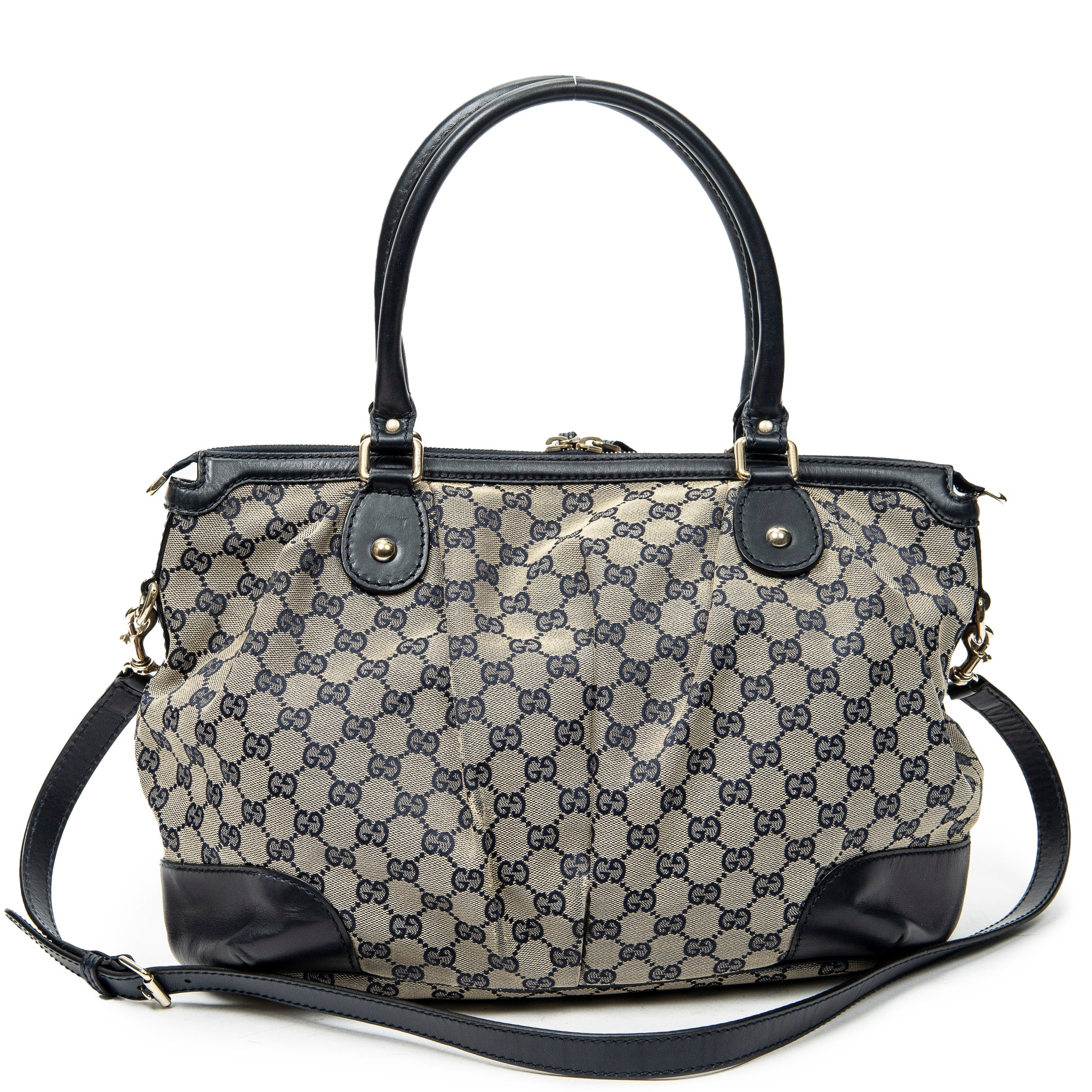 Shoulder Bag Medium Sukey Tote Navy Monogrammed Canvas