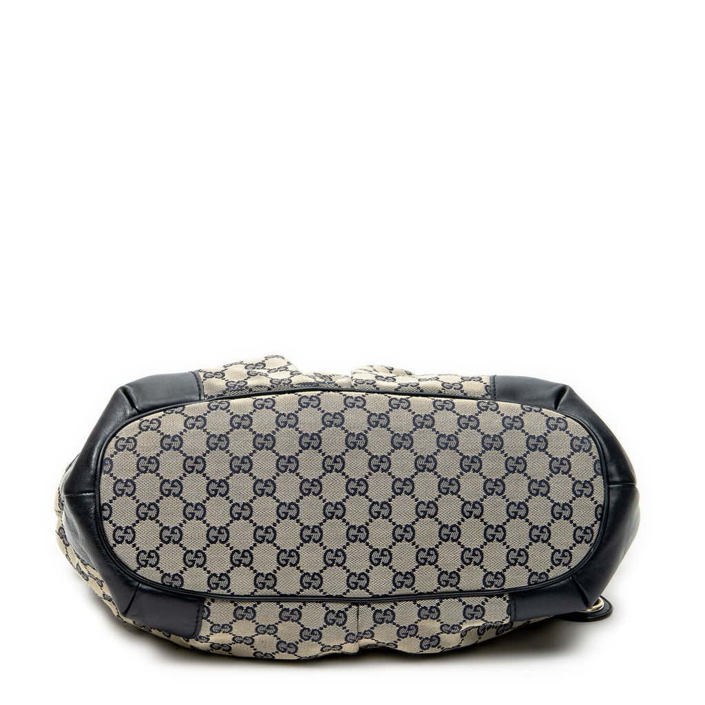 Shoulder Bag Medium Sukey Tote Navy Monogrammed Canvas