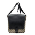 Shoulder Bag Buckle Flap Messenger Black Supreme Coated Canvas