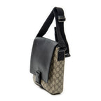 Shoulder Bag Buckle Flap Messenger Black Supreme Coated Canvas