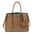 Shoulder Bag Cuir Double Handle Tote Brown Saffiano Leather