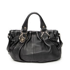 Shoulder Bag Small Pillow Tote Black Calfskin Leather