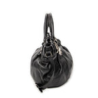 Shoulder Bag Small Pillow Tote Black Calfskin Leather