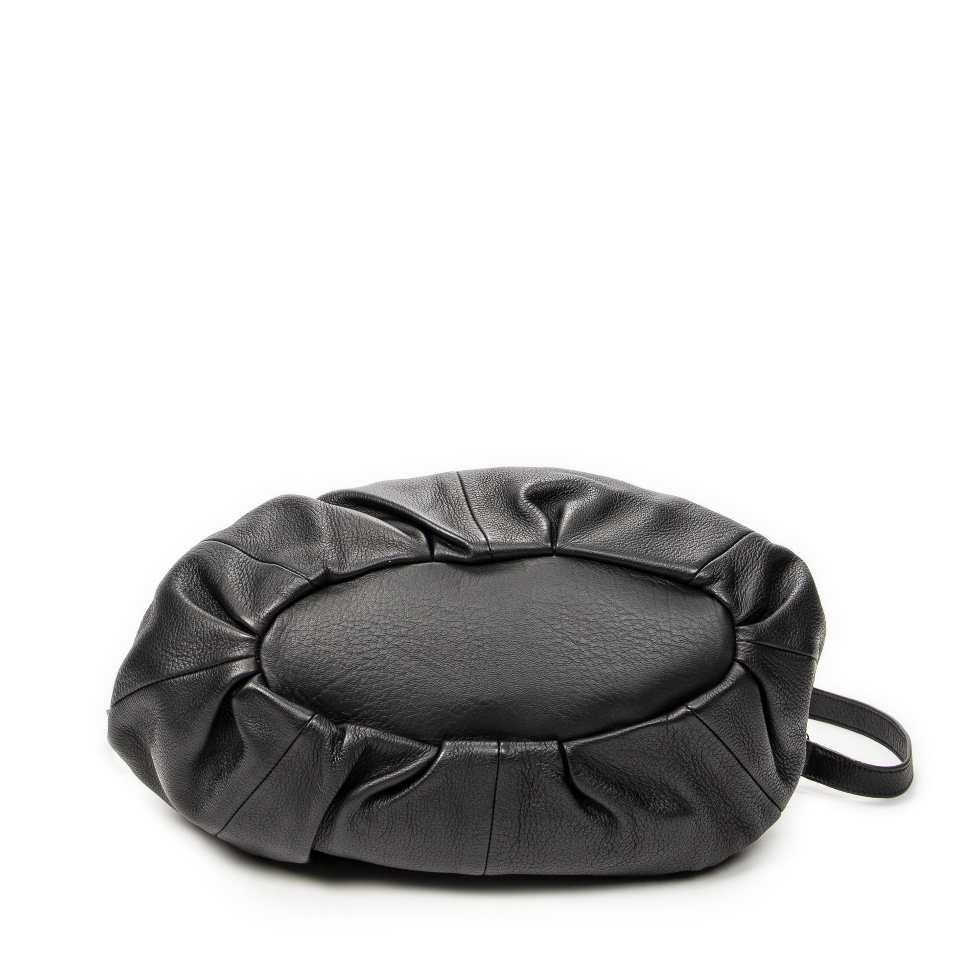 Shoulder Bag Small Pillow Tote Black Calfskin Leather