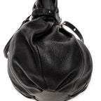 Shoulder Bag Small Pillow Tote Black Calfskin Leather