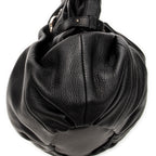 Shoulder Bag Small Pillow Tote Black Calfskin Leather