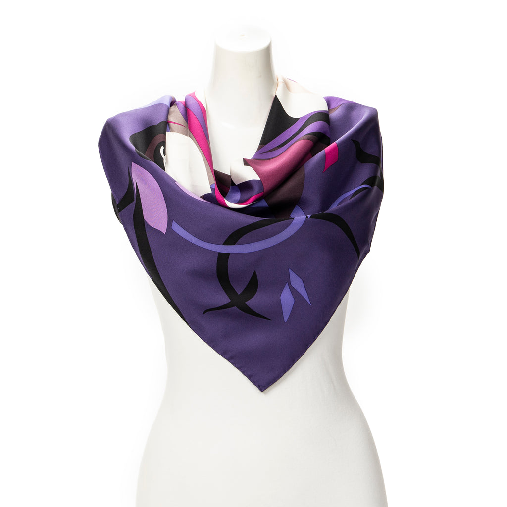 Scarf Scarf Purple 100% Twill Silk