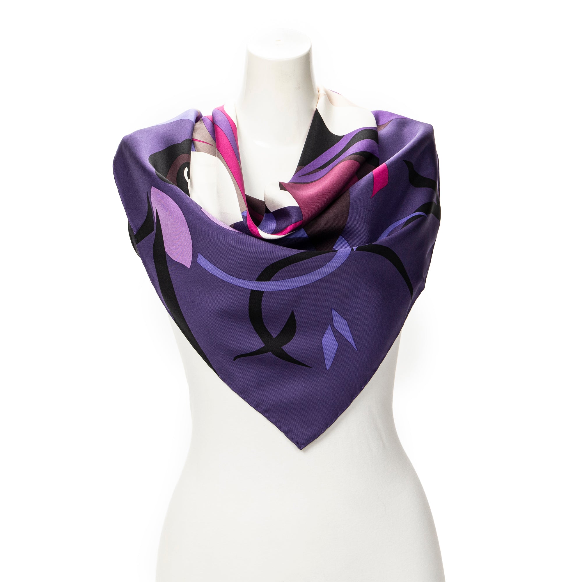 Scarf Scarf Purple 100% Twill Silk