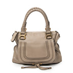 Shoulder Bag Medium Paraty Taupe Grained Calfskin Leather