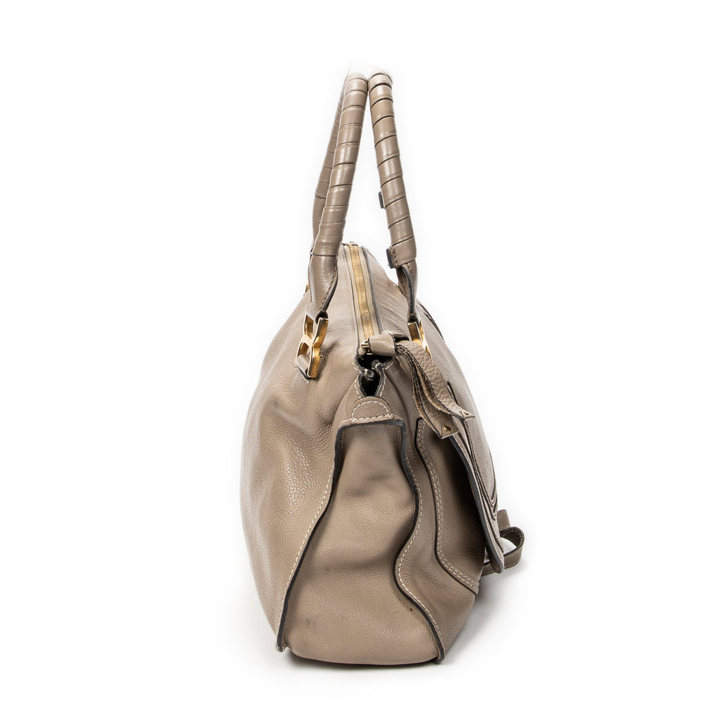 Shoulder Bag Medium Paraty Taupe Grained Calfskin Leather