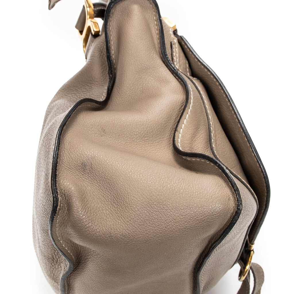 Shoulder Bag Medium Paraty Taupe Grained Calfskin Leather