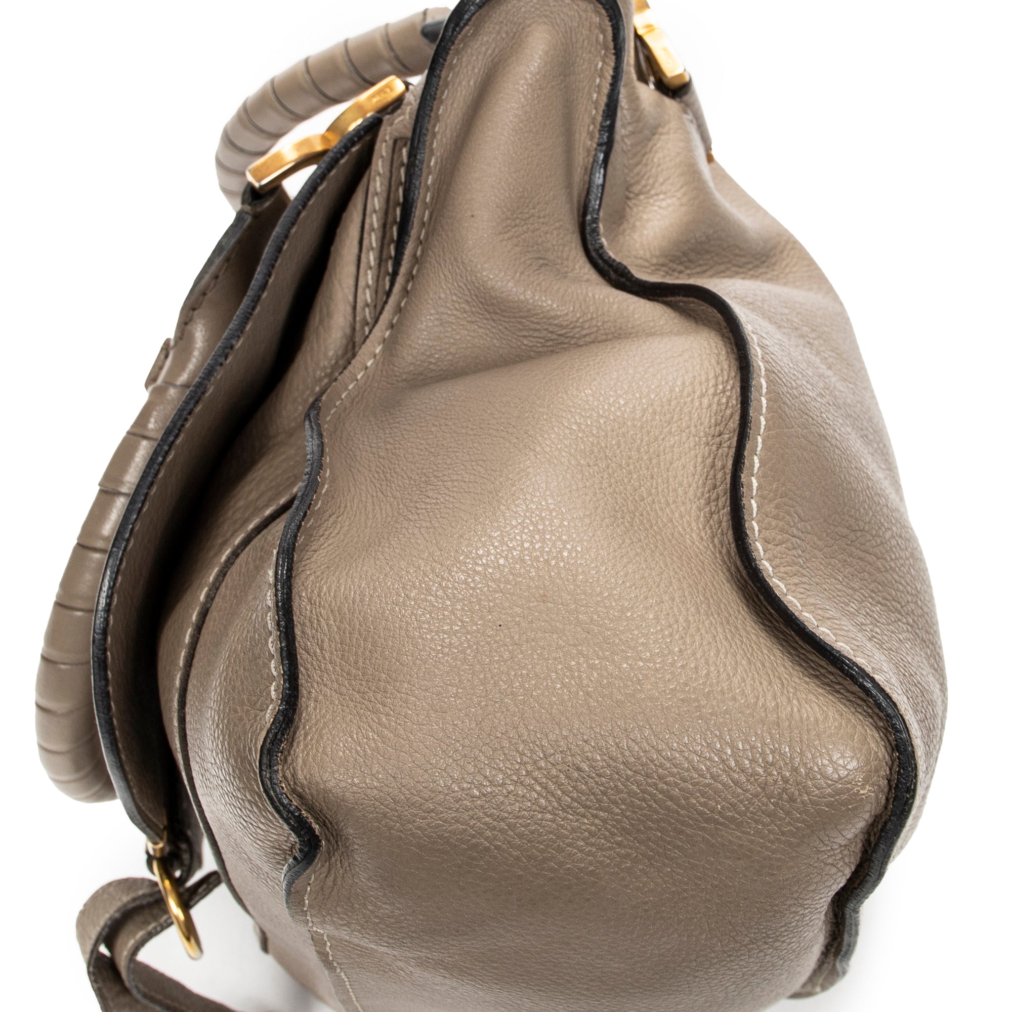 Shoulder Bag Medium Paraty Taupe Grained Calfskin Leather