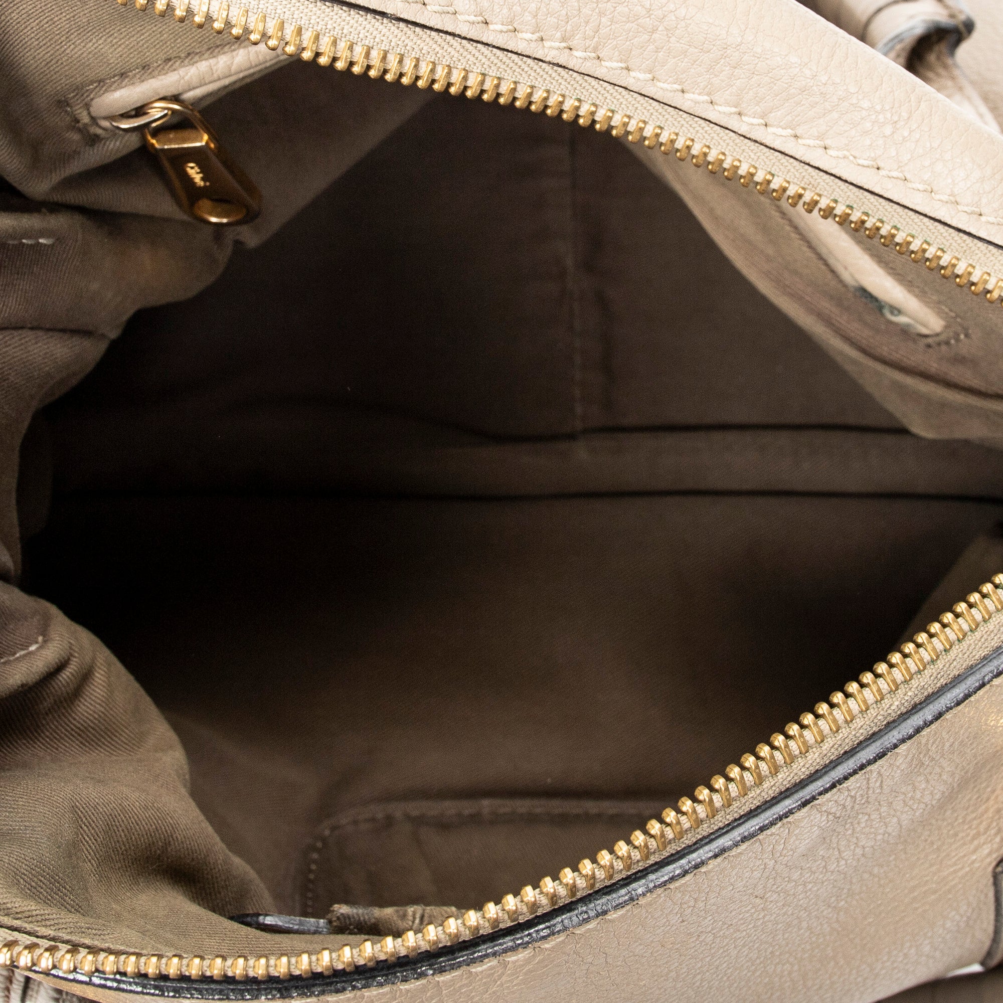 Shoulder Bag Medium Paraty Taupe Grained Calfskin Leather