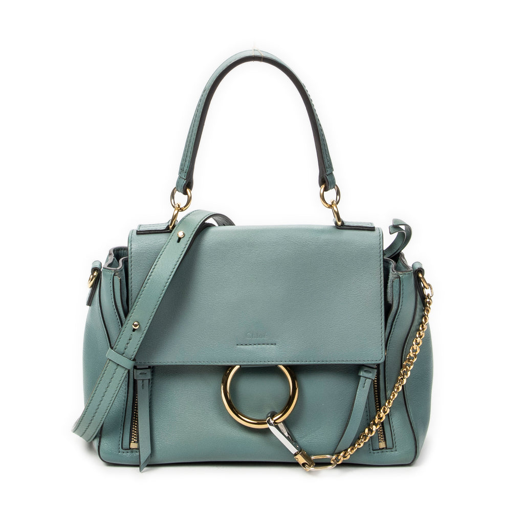 Shoulder Bag Small Faye Day Green Calfskin Leather