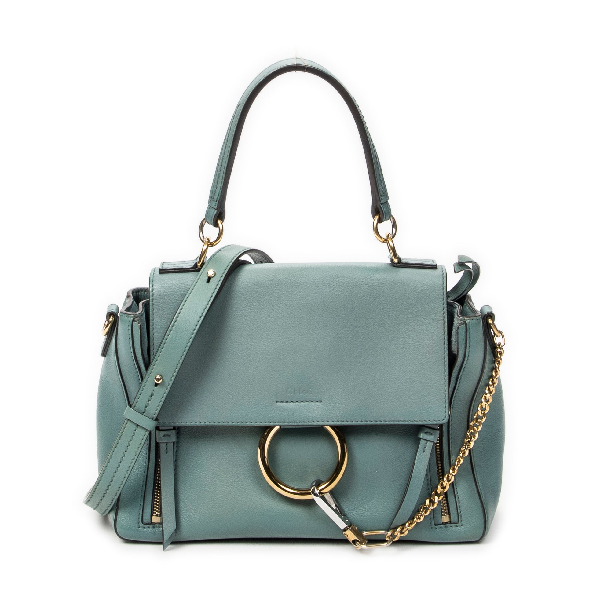 Shoulder Bag Small Faye Day Green Calfskin Leather