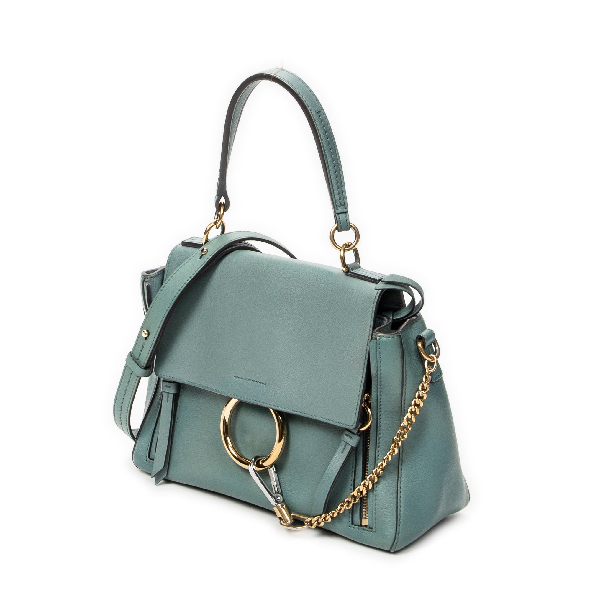 Shoulder Bag Small Faye Day Green Calfskin Leather