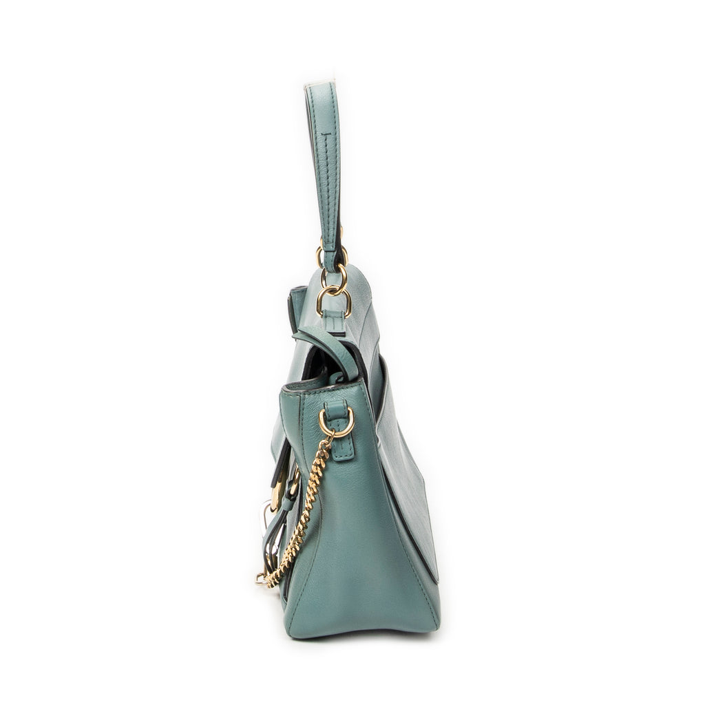 Shoulder Bag Small Faye Day Green Calfskin Leather