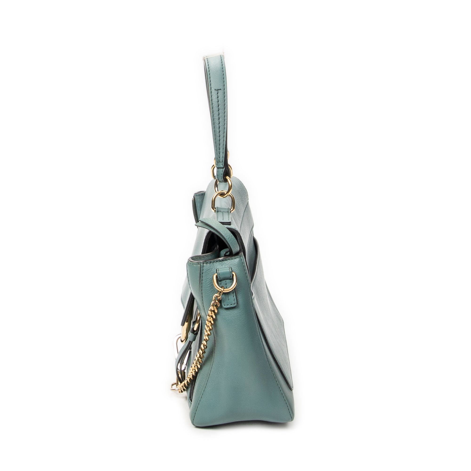 Shoulder Bag Small Faye Day Green Calfskin Leather