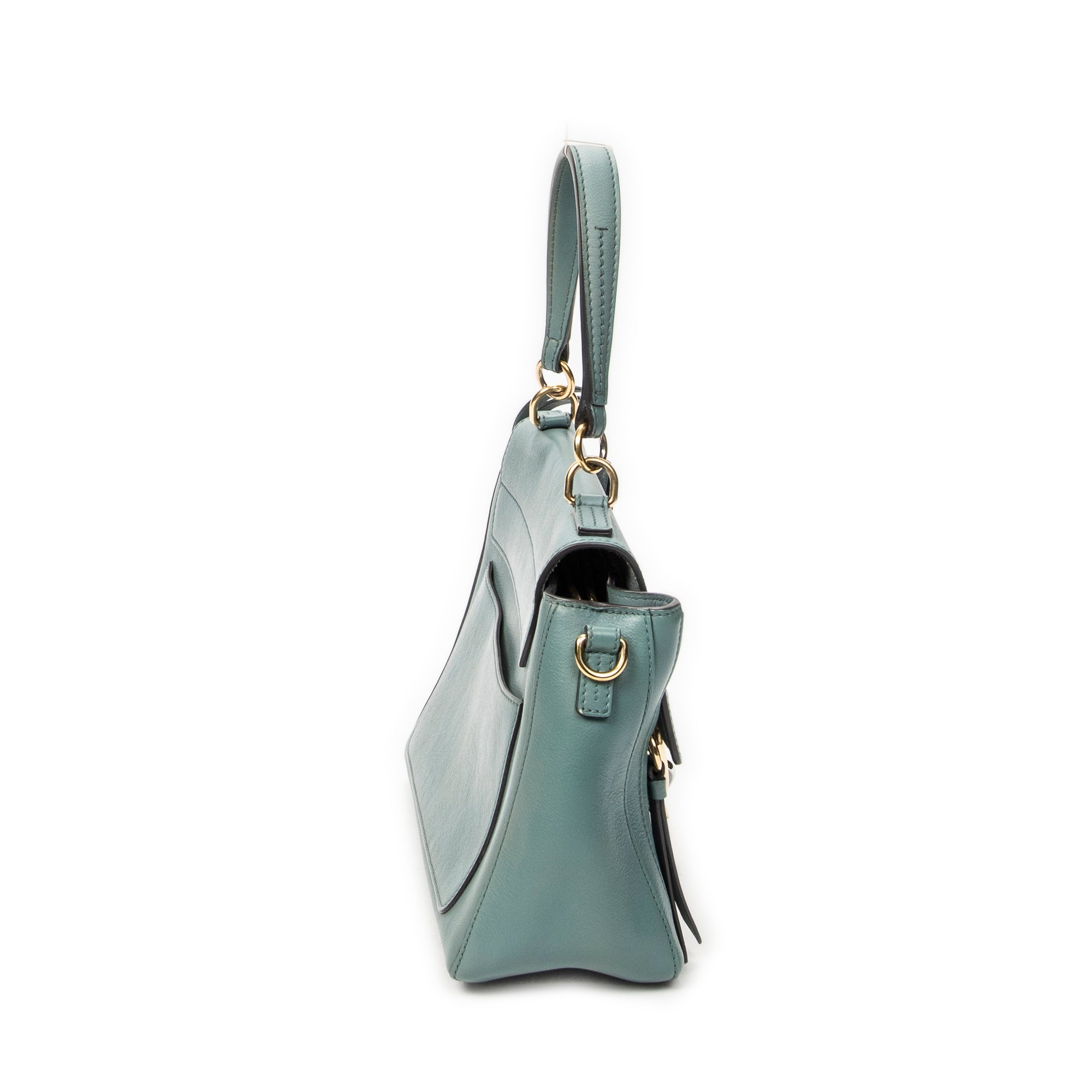 Shoulder Bag Small Faye Day Green Calfskin Leather
