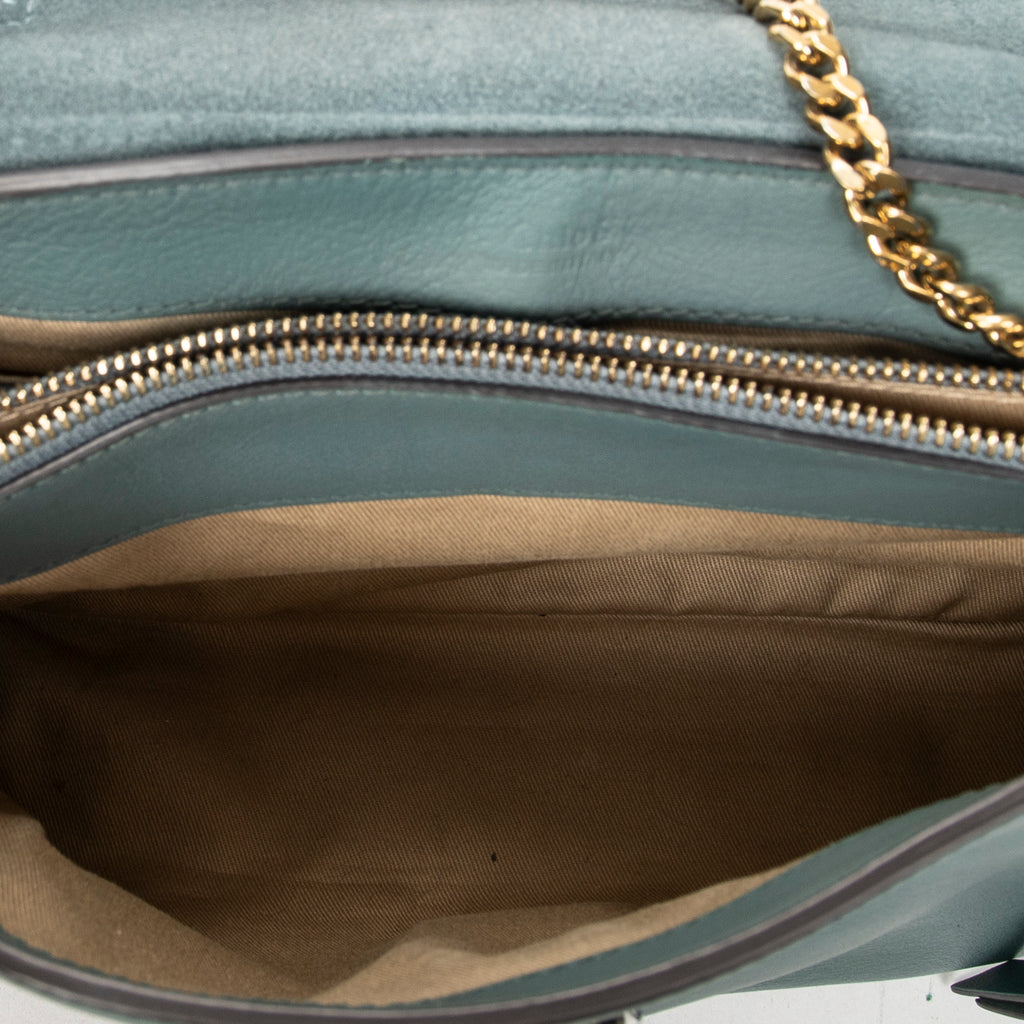 Shoulder Bag Small Faye Day Green Calfskin Leather