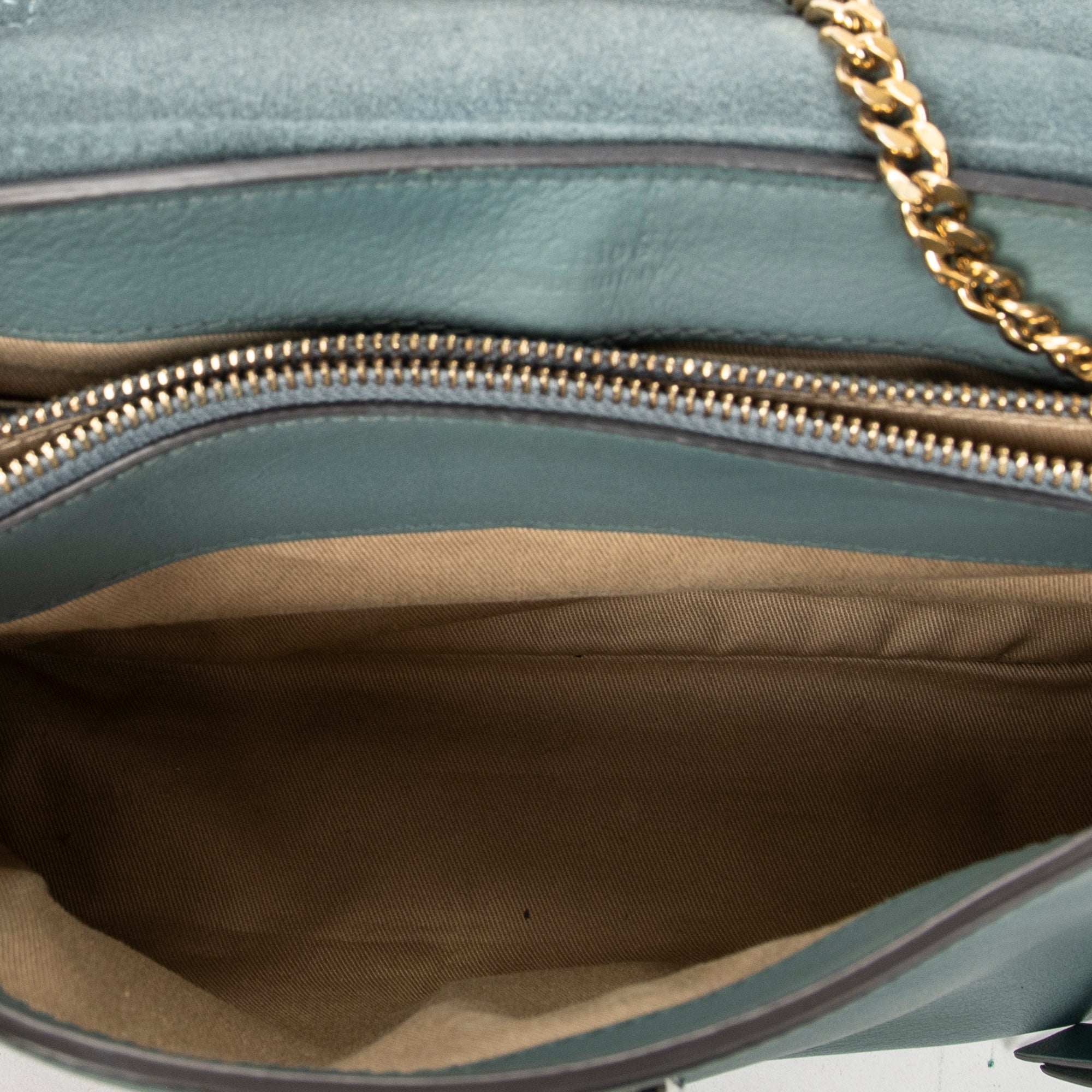 Shoulder Bag Small Faye Day Green Calfskin Leather
