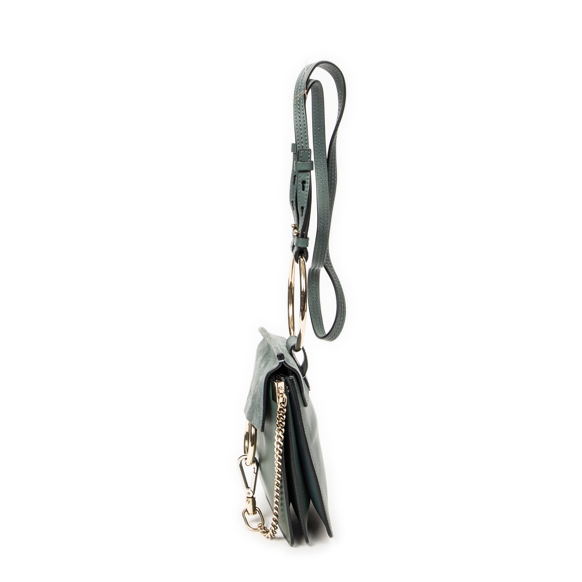 Shoulder Bag Small Faye Bracelet Bag Green Calfskin Leather
